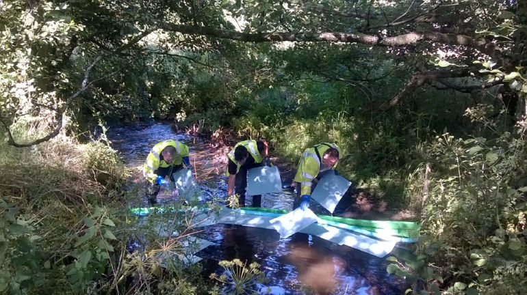 South ops team cleaning pollution from a river