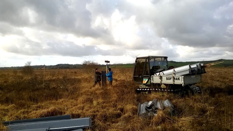 piling installation at Cors Caron 09 Feb 201