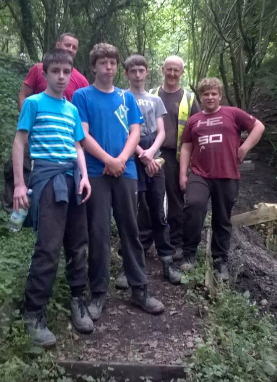Group of young people on work experience at Llynfi