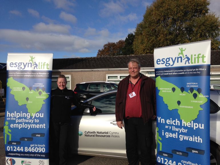 Debbie Barker and Sylvain Jacquin promoting the Welsh Government’s Lift programme