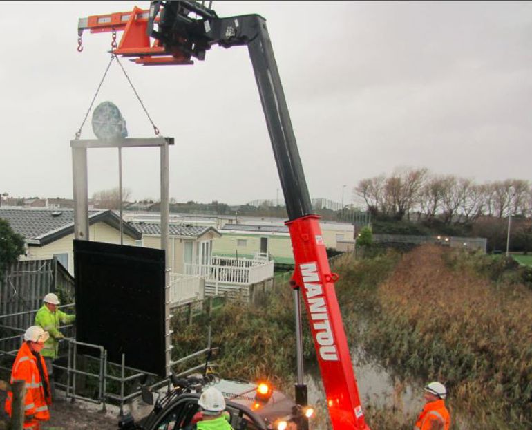 Construction of the new penstock at Rhyl sluice
