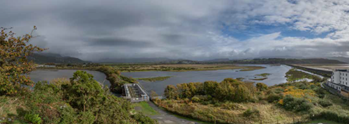 View of the Afon Glaslyn, Llyn Bach and the Cob
