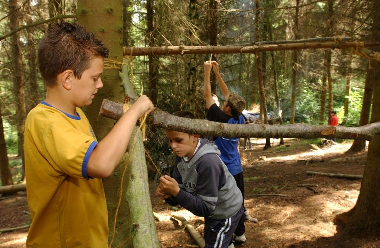 Children enjoying the woodlands