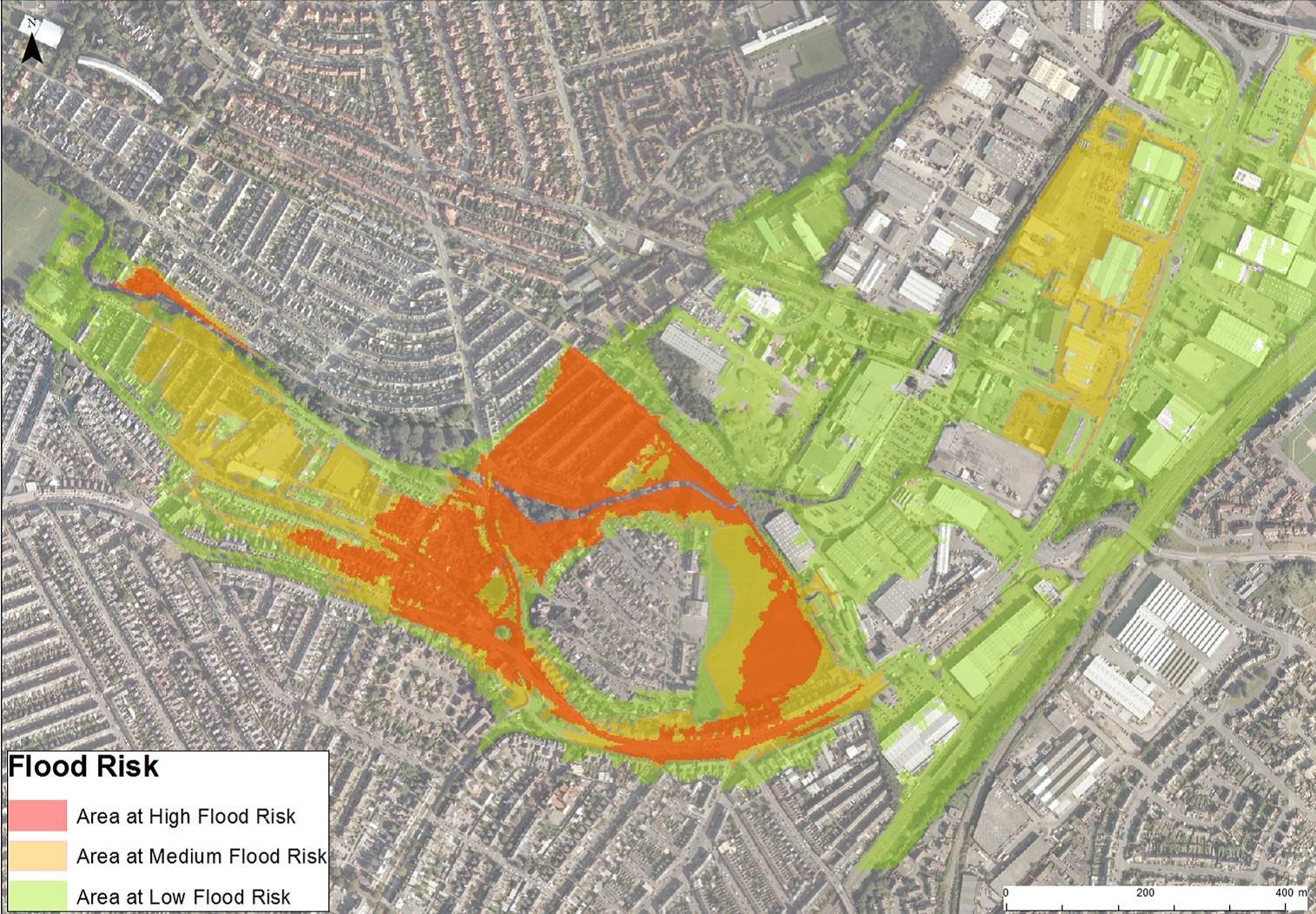 Flood risk areas of Roath and Rhymney