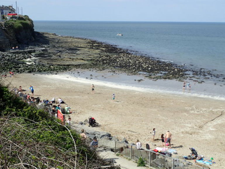 View of the beach and sea in New Quay