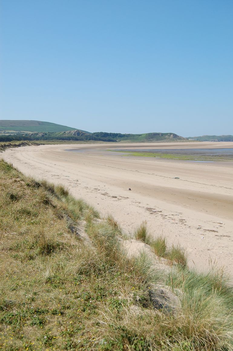 View of the beach at Oxwich