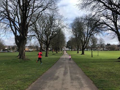 Man jogging in Pontcanna fields